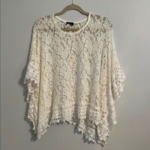 Rue21 Cream Lace Top with Dolman Sleeves